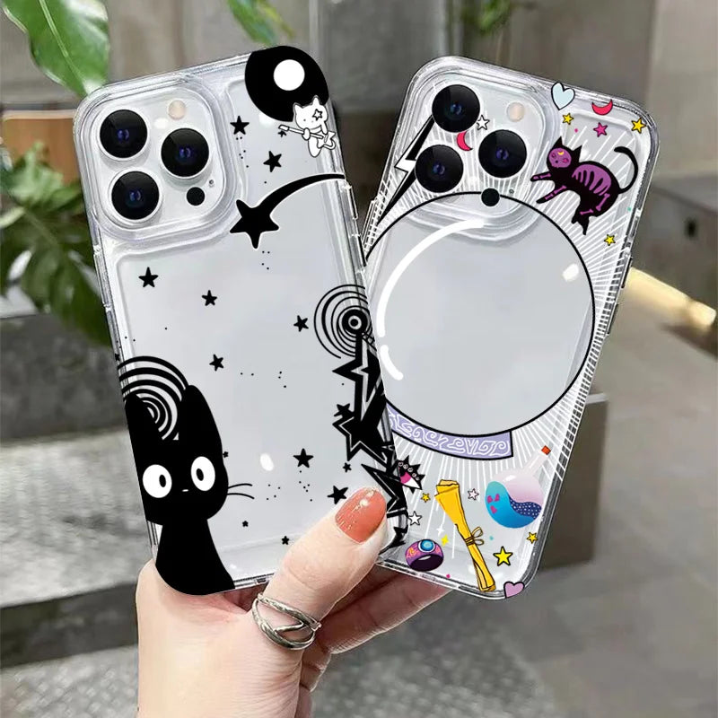 Cute Black Cat Y2k Case for Samsung Galaxy S25 S24 S23 Ultra S22 FE A54 A55