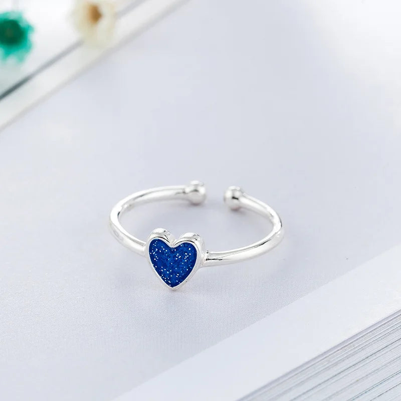 925 Sterling Silver Heart Adjustable Ring Engagement Wedding Luxury Jewellery Wholesale