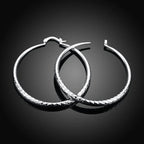 925 Sterling Silver 5cm Circle Hoop Earrings Women Fashion Wedding Holiday