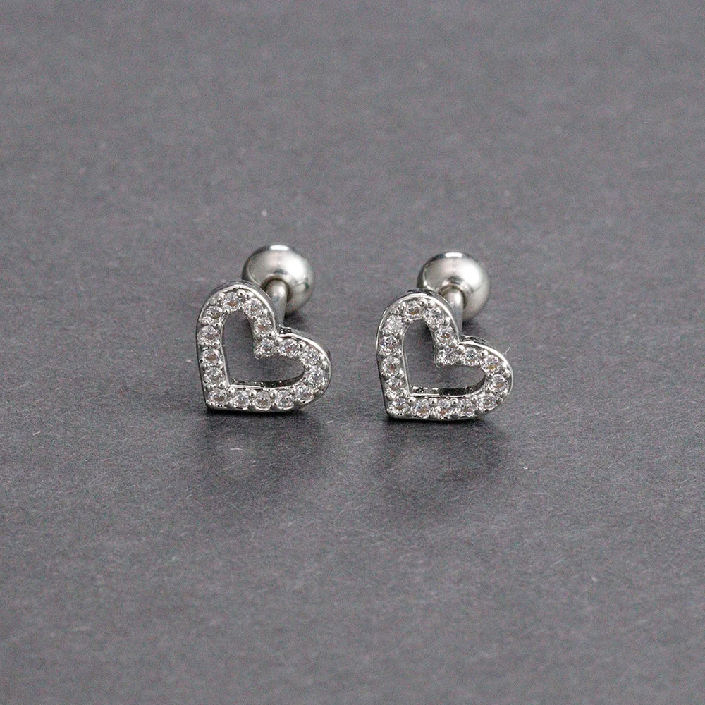 Fashion Stainless Steel Zircon Chain Hoop Earrings Helix Tragus