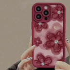 Moonlit Red Flower Case for iPhone 17 16 15 14 13 12 11 Pro Max Plus 17 Air
