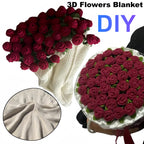 3D Crochet Rose Bouquet Blanket Fuzzy Throw Valentine's Day Gift Ship from UK