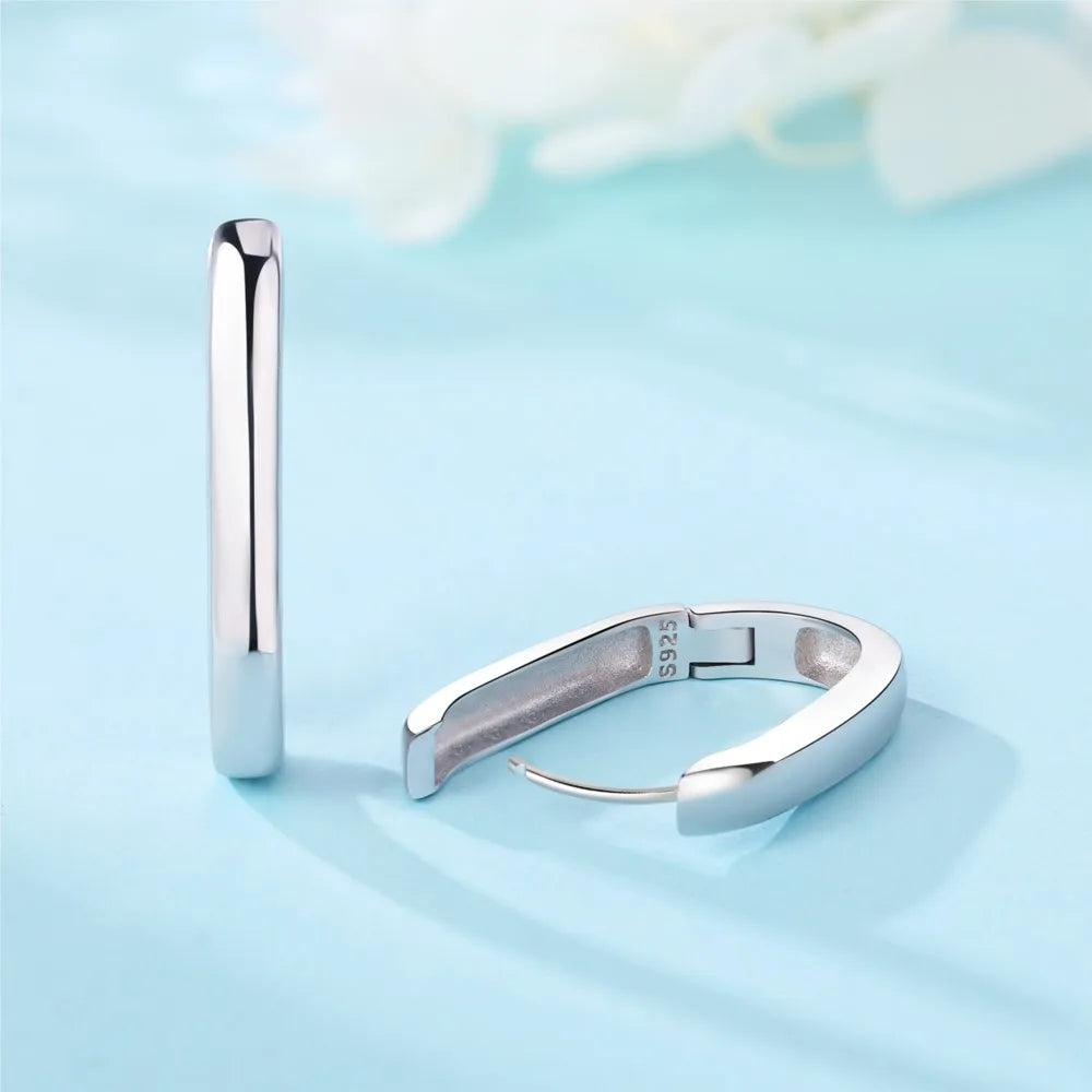 925 Sterling Silver Simple Versatile Hoop Earrings Fine Birthday Jewellery