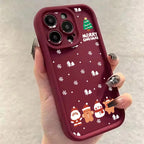 Christmas Santa Elk Case for iPhone 17 16 15 14 13 12 11 Pro Max XR 7 8 Plus