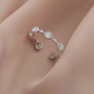 925 Sterling Silver Round Crystal Adjustable Ring Wedding Engagement Luxury Jewellery Accessory