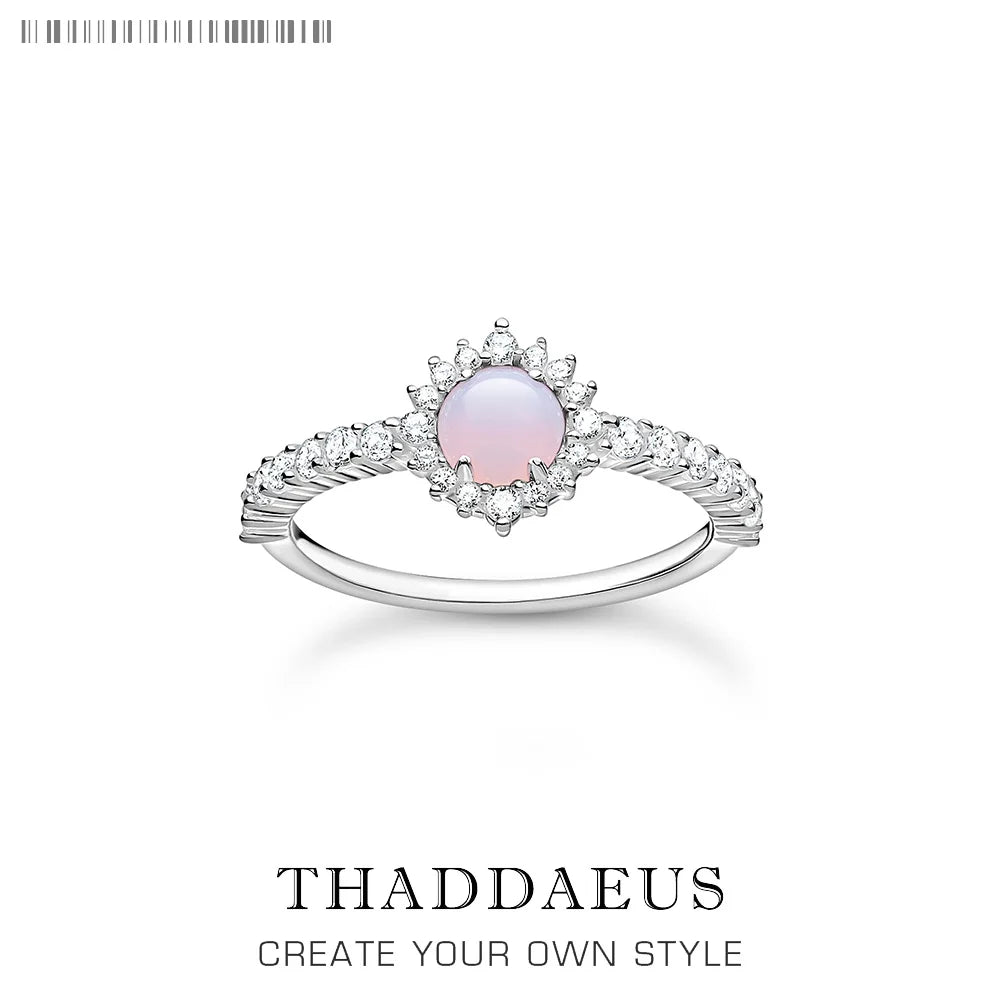 Shimmering Stone Ring 925 Sterling Silver Winter Fine Jewellery Romantic Gift