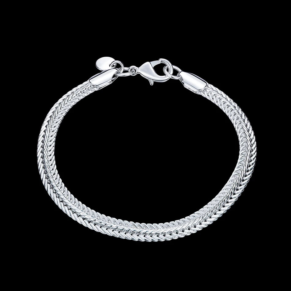 20cm Cute Chain Bracelet 925 Sterling Silver Noble Men Women Fashion Jewelry