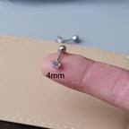 1PC Stainless Steel Cubic Zirconia Chain Hoop Earrings Star Moon