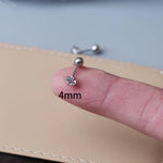 1PC Stainless Steel Cubic Zirconia Chain Hoop Earrings Star Moon