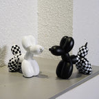 Plaid Balloon Dog Ornament Light Luxury Tabletop Shelf Living Room Home Office Decor