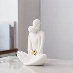 20cm Couple Figurines Ceramic Statue Hugging Lovers Tabletop Bedroom Bookshelf Decor