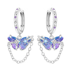 925 Sterling Silver Butterfly Fluttering Insect Drop Earrings Jewellery Gift