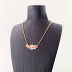 Flowers Colourful Stones Necklace Link Chain 925 Sterling Silver Jewellery