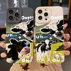 Korean Cute Sunglasses Cow Case for Redmi Note 13 12 11 Pro Plus