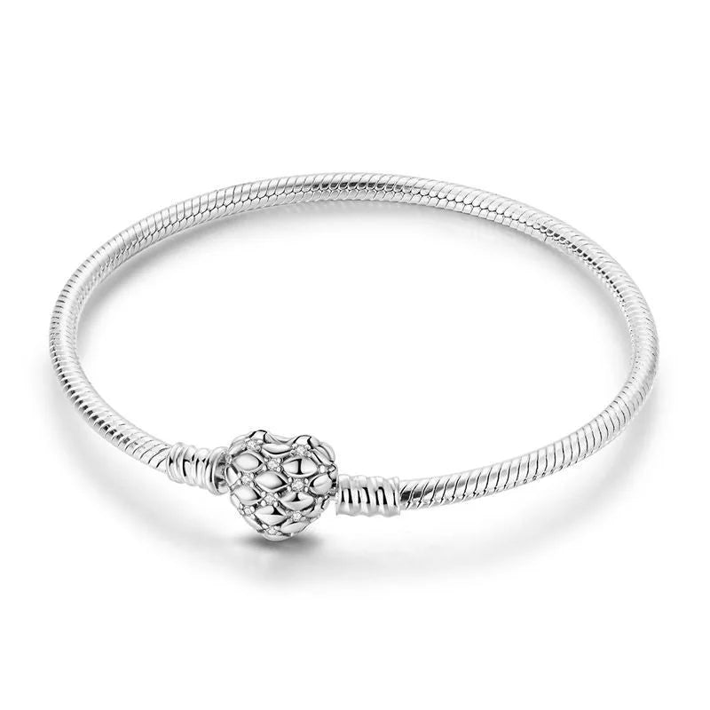 Real 925 Sterling Silver 17-20CM Snowflake Dreamcatcher Star Original Bracelet Fit For Wedding Fine Jewelry DIY Making
