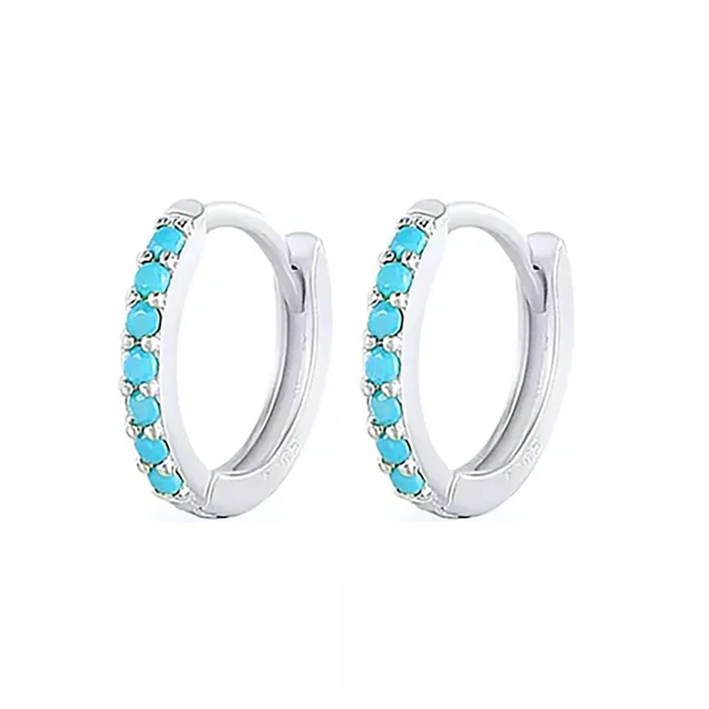 1 Pair Stainless Steel Cubic Zirconia Minimal Hoop Earrings Huggie