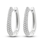 925 Sterling Silver U-shaped Simple Versatile Hoop Earrings Jewellery Gift