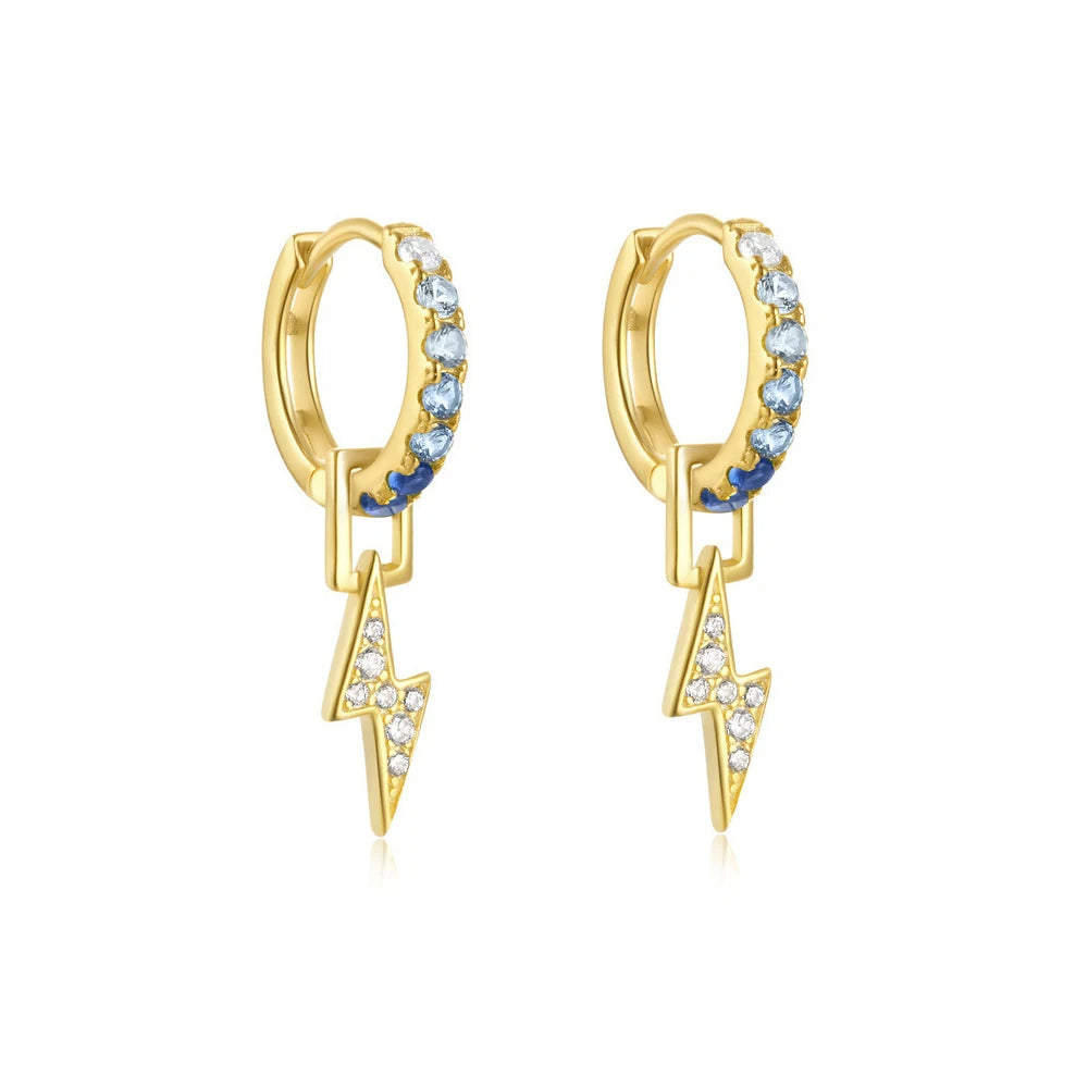 Cubic Zirconia Water Drop Hoop Earring Stainless Steel Geometry