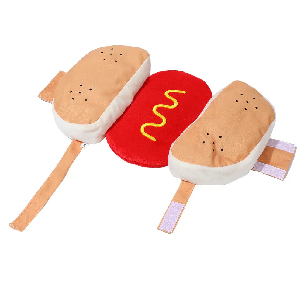 Cute Hot Dog Costume Pet Clothes Halloween Funny Outfit for Dogs Cats