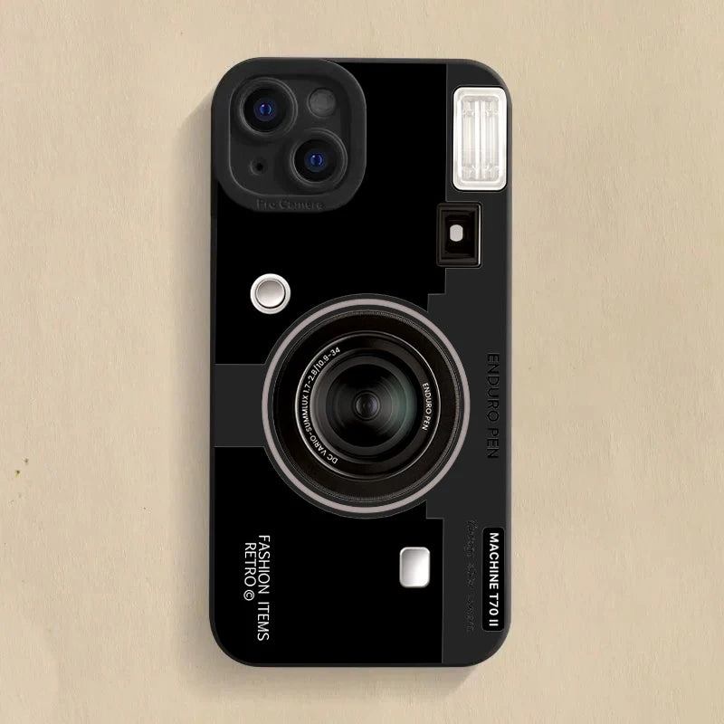 Vintage Camera Silicone Case for Samsung S25 S24 S23 S22 Ultra A16