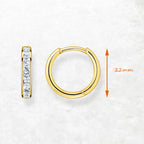 Elegant Golden Hinged Hoop Earrings Creole Solid 925 Sterling Silver