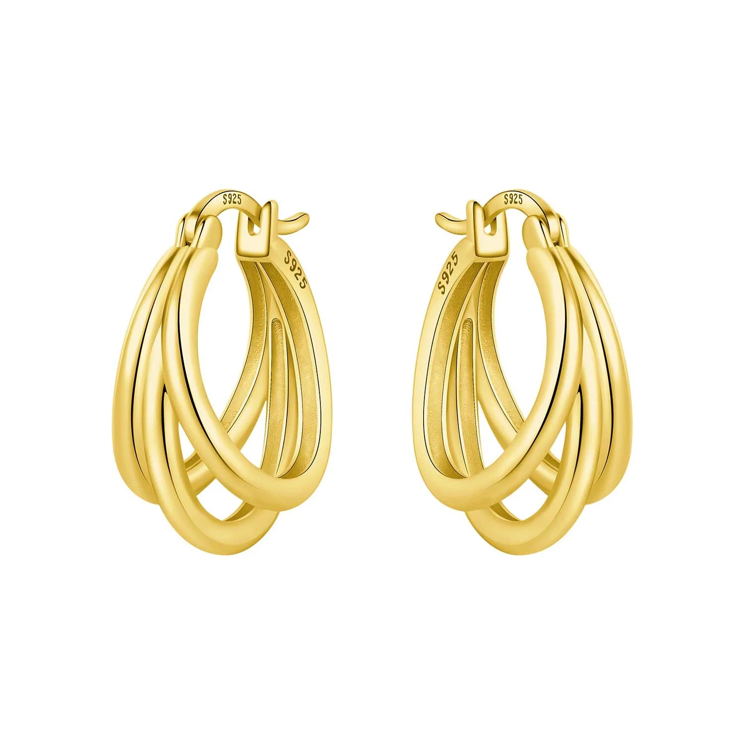 925 Sterling Silver Simple Diamond Shaped Ear Hook Hoop Earrings Jewellery