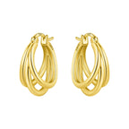 925 Sterling Silver Simple Gold U-shaped Versatile Hoop Earrings Birthday Gift