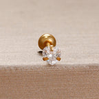 Korean Sweet Stainless Steel Zircon Heart Stud Earrings 3-6mm