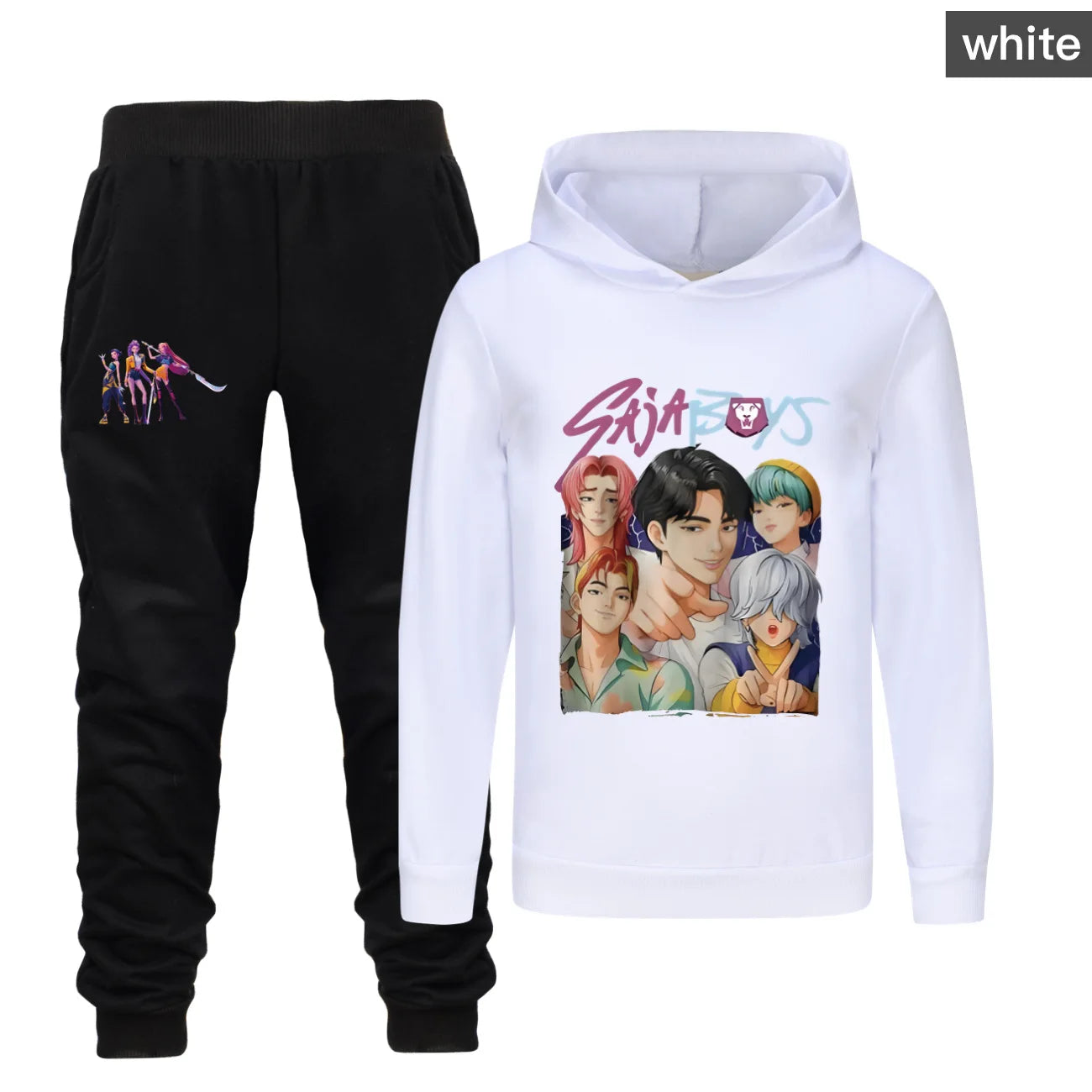 Spring Kids Kpop Demon Hunters Hoodie & Pants Set Rumi Mira Zoey Tracksuit