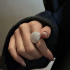 925 Sterling Silver Geometry Sanding Adjustable Rings For Women Elegant Wedding Luxury Jewelry Accessories Argent 925