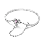 Original 925 Silver Bracelet Original Clover Heart Snake Chain Bracelets Fit Charms Beads Jewelry Gift Diy For Woman Wedding