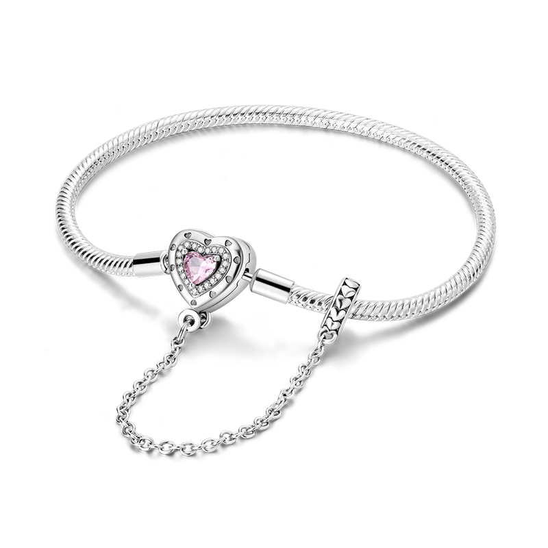 Original 925 Silver Bracelet Original Clover Heart Snake Chain Bracelets Fit Charms Beads Jewelry Gift Diy For Woman Wedding
