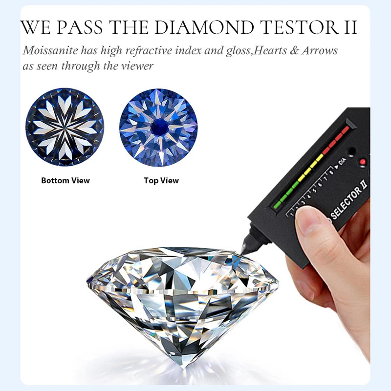 GRA 925 Sterling Silver Round Simple Real Moissanite Diamond Ring For Women Anniversary High Quality Fashion Fine Jewelry