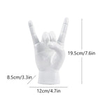 Resin Rock and Roll Gesture Hand Figurines Devil Horns Sculpture Tabletop Pop Art