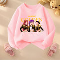 K-pop Girls O-Neck Casual Hoodies Long Sleeve Breathable Sport Tops