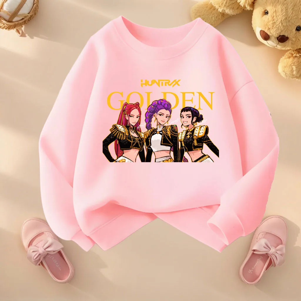 K-pop Girls O-Neck Casual Hoodies Long Sleeve Breathable Sport Tops