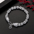 Dragon Head Bracelet 925 Sterling Silver Men Women Designer Wedding Jewelry