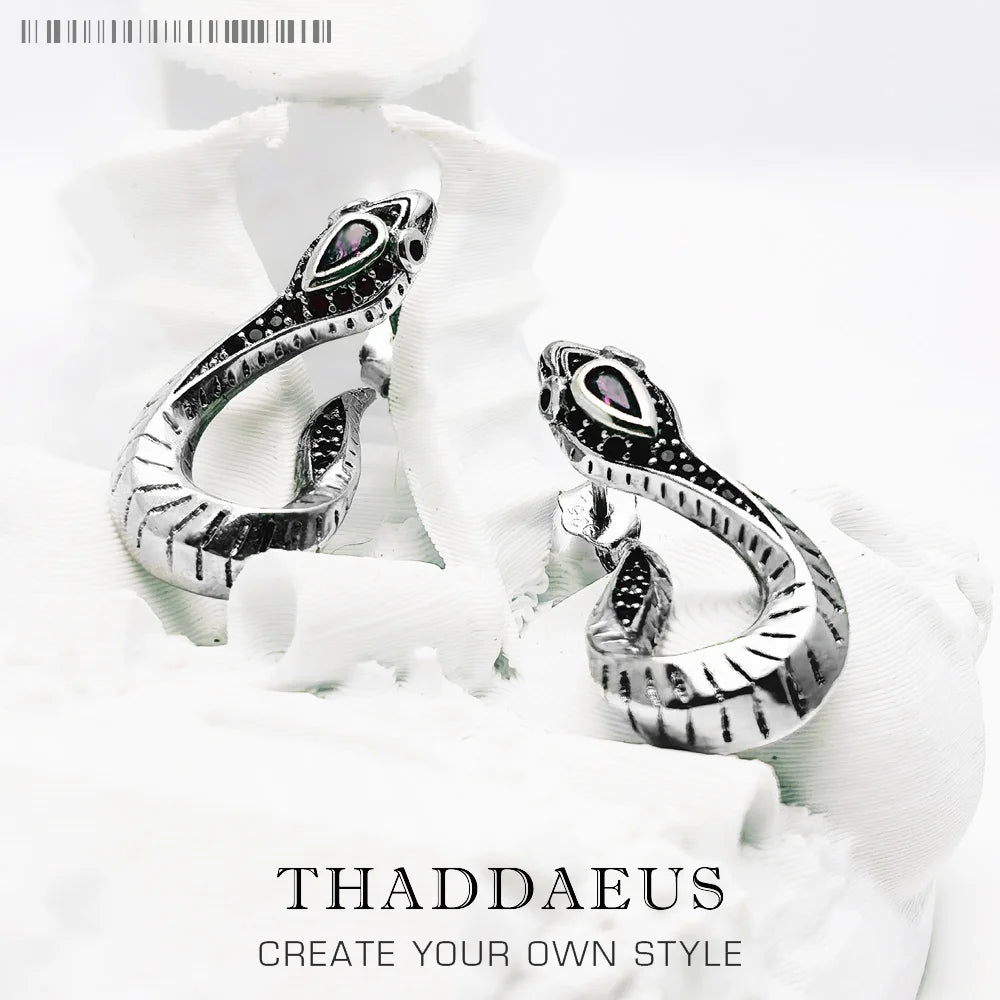 Snake Hinged Hoop Earrings 925 Sterling Silver Romantic Seductive Gift