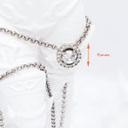 Halo Round Zircon Necklace 925 Sterling Silver Classic Fine Jewellery Gift