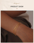 Stainless Steel Bracelet, New Style Thin Link Multilyer Chain Bracelet for Women, Lightweight Jewelry Daily Wear