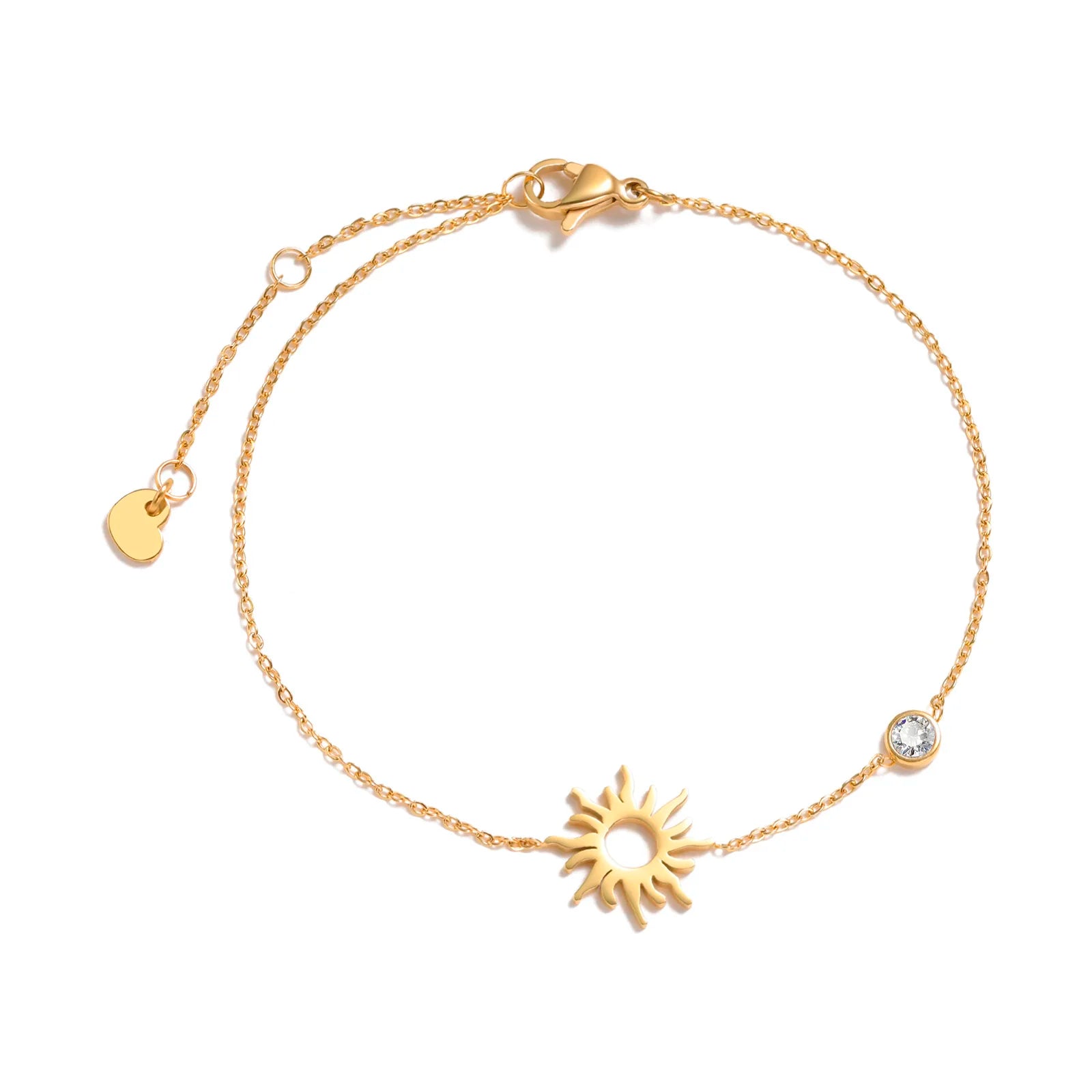 Birthstone Zirconia Thin Chain Link Cross Bracelet Stainless Steel Women's Adjustable Link Stacked Layered Chain Bracelets
