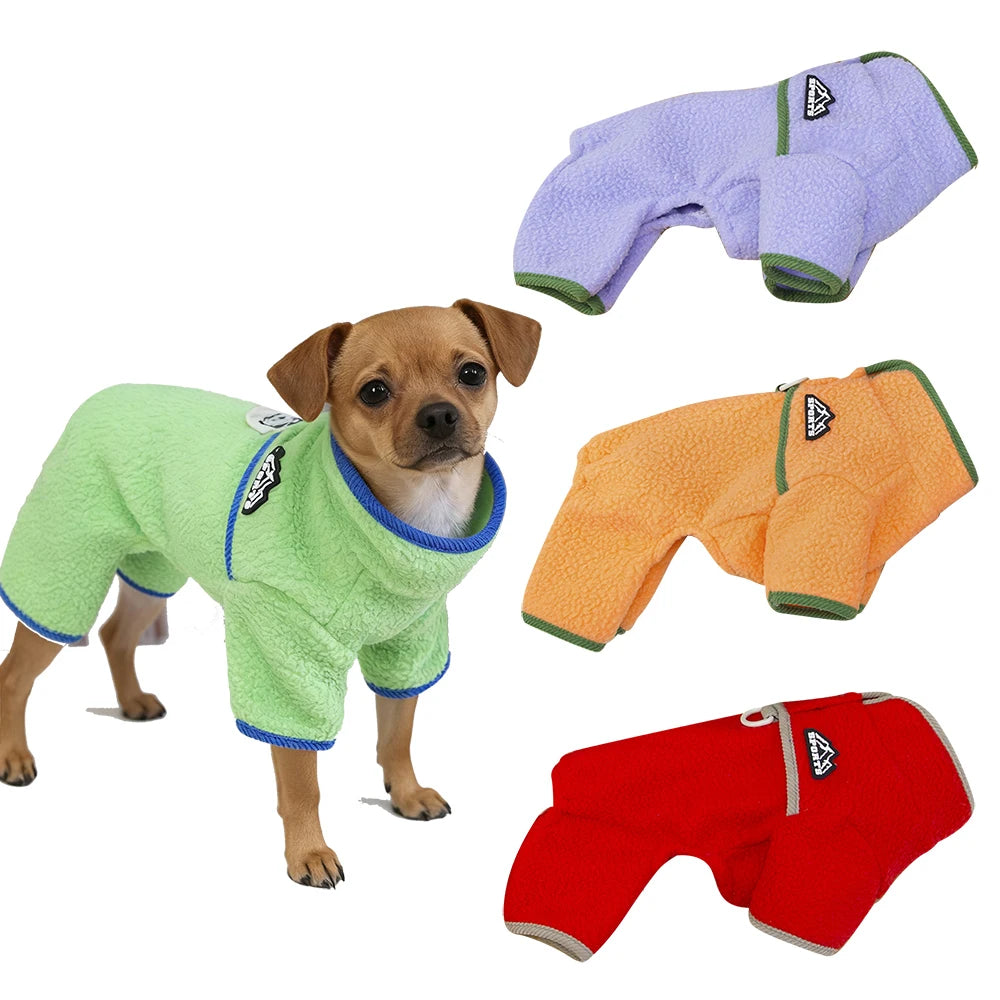 Thick Sherpa Dog Cat Clothes Warm Animal Pajamas Onesie Small Medium Pet