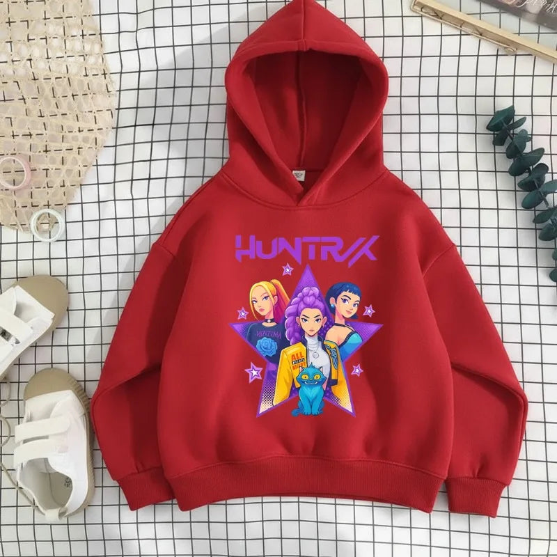 K-pop Girls Casual Long Sleeve Hooded Sweatshirt Breathable Sport Pullover