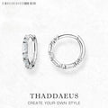 White Zircon Creole Hinged Hoop Earrings 925 Sterling Silver Gift
