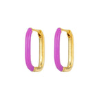 Colourful Neon Enamel Metal Huggie Hoop Earring Stainless Steel
