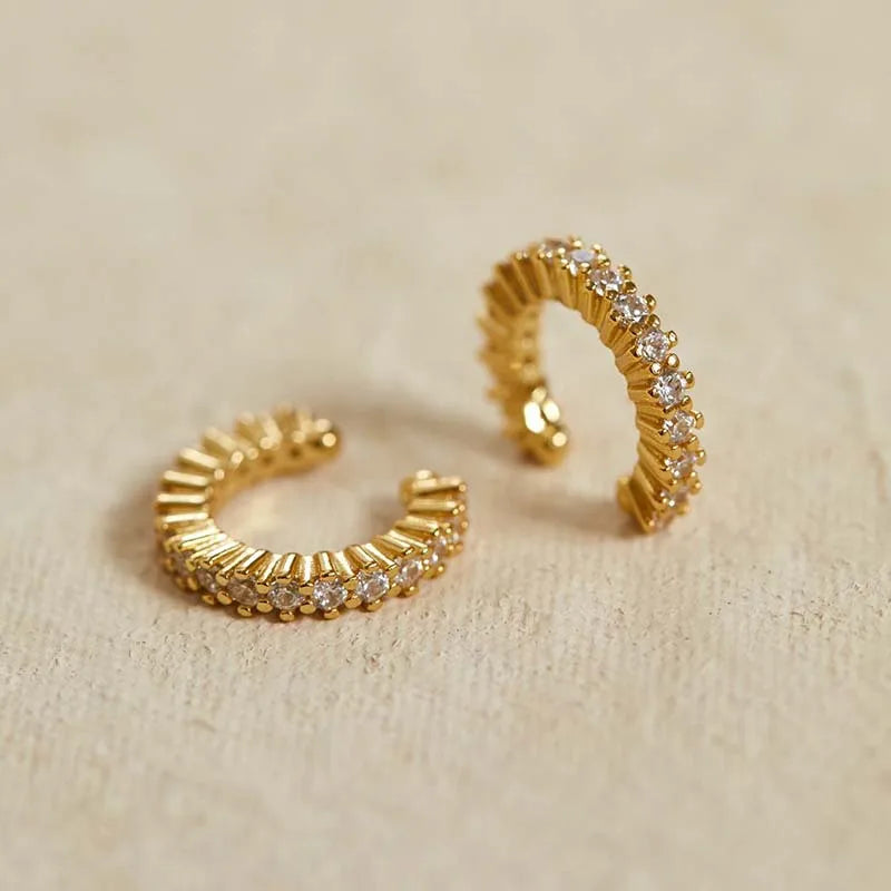 2PCS Stainless Steel CZ Zircon Small Hoop Earrings Men 6mm 8mm 10mm