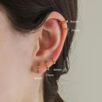 Stainless Steel Colourful Zirconia Huggie Minimal Hoop Earrings