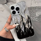 Cool Fire Flame Plated Case for iPhone 17 16 15 14 13 12 11 Pro Max Plus SE
