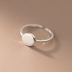 925 Sterling Silver Smooth Surface Round Open Ring Wedding Female Luxury Jewellery