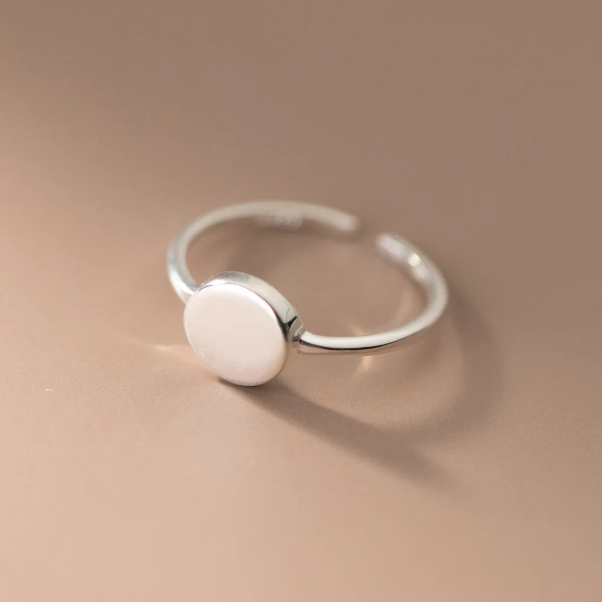 925 Sterling Silver Smooth Surface Round Open Ring Wedding Female Luxury Jewellery